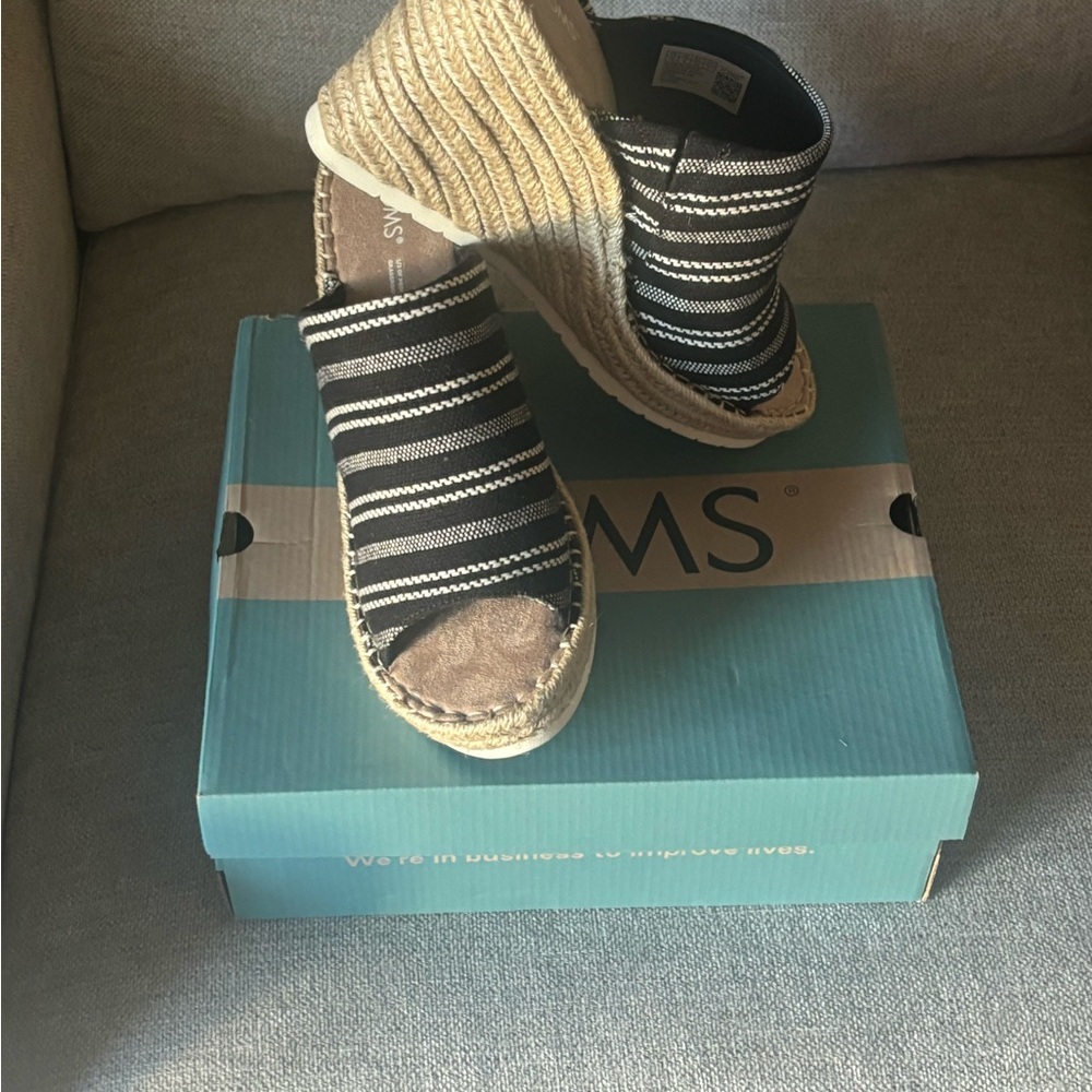 TOMS Monica mule black global stripe 10018185 - Picture 2 of 6